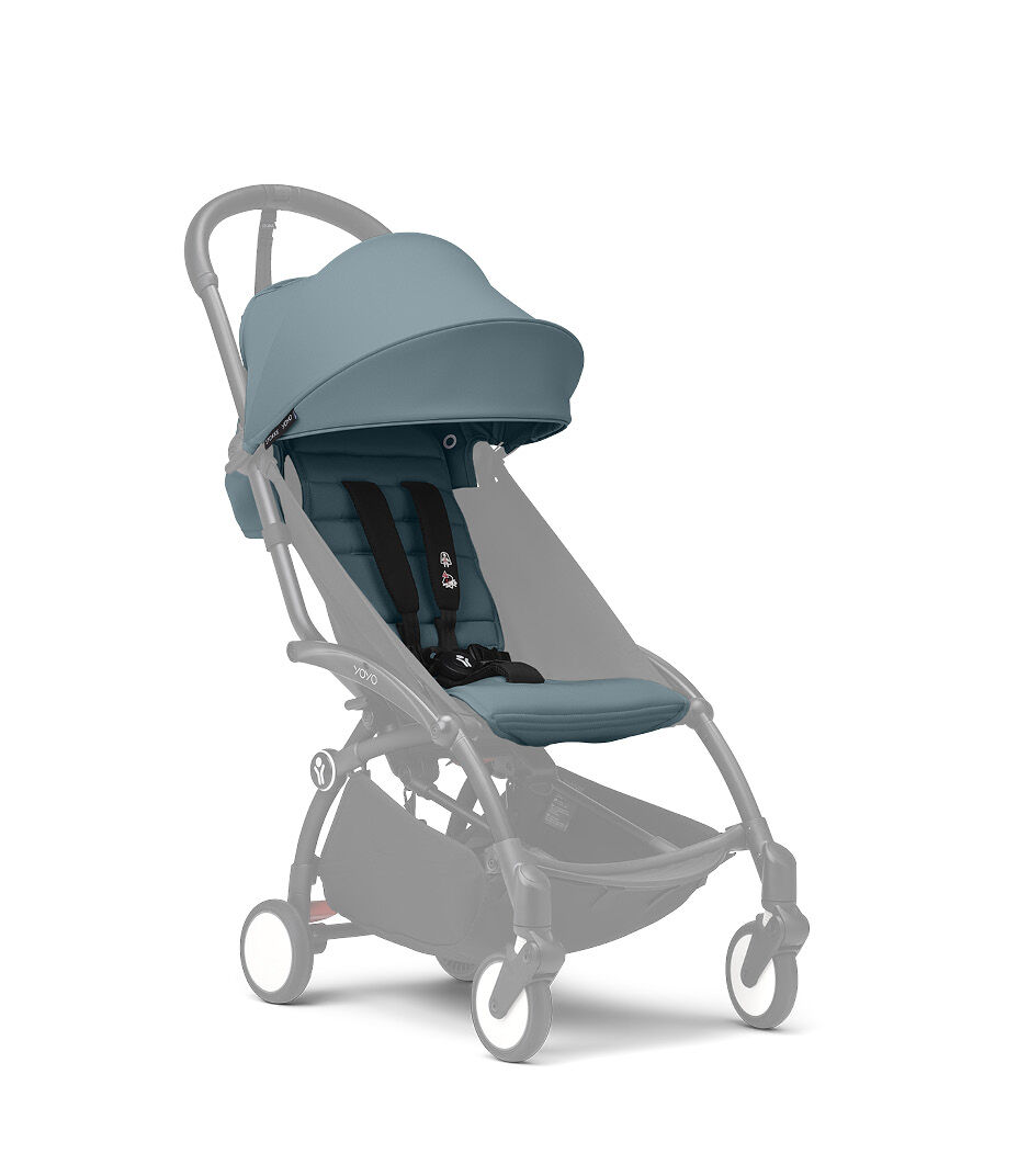 Stokke® YOYO3® 6+ Aqua. Black Frame. Shadowed frame.